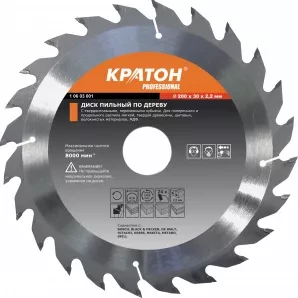 Диск пильный по дереву Кратон 185 х 30 х 2.2 мм 24T 1 06 02 036 купить в Ханты-Мансийске