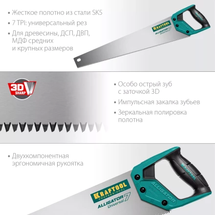 Ножовка универсальная Alligator Universal 7 15004-55 купить в Ханты-Мансийске