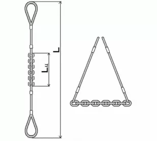 Строп комбинированный 1.25 т L=3 м L цепи=1.2 м заплет купить в Ханты-Мансийске