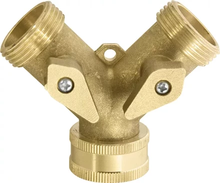 Разветвитель 2- х  канальный регулируемый внешняя и внутренняя резьба 3/4" латунный  PALISAD 66523 купить в Ханты-Мансийске