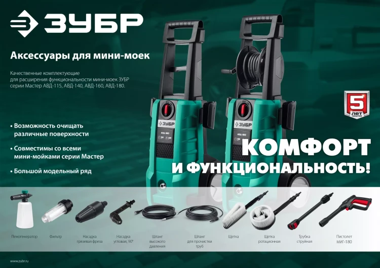 ЗУБР для пистолета МИГ-180, 15 м, шланг высокого давления (70411-180-15) купить в Ханты-Мансийске