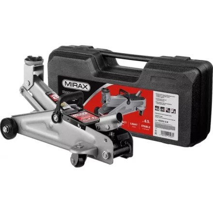 Домкрат гидравлический подкатной, 2т, 130-315мм, в кейсе, MIRAX 43252-2-K 43252-2-K купить в Ханты-Мансийске