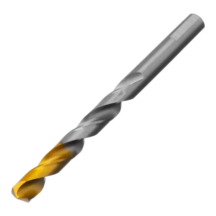 Сверло спиральное по металлу Denzel, 10 x 133 мм, Р6М5, Golden Tip, 718242 купить в Ханты-Мансийске