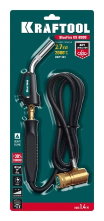 Blue Fire KS-8000  горелка для МАПП / MAPP газа,  с пъезоподжигом, на баллон c резьбовым соединением US 1, 2000°C 55512 купить в Ханты-Мансийске