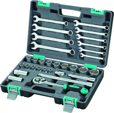 Набор инструментов 1/2  CrV пластиковый кейс 31 предмет STELS 14102 купить в Ханты-Мансийске