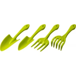 Набор садовый РОСТОК пластиковый, 4 предмета: Вилка, грабельки, 2 совка 421429-H4