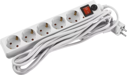 Сетевой фильтр STAYER &quot;MASTER&quot; электрический, 5 гнезд, макс. мощн. 2200 Вт, 5м 55066-5 купить в Ханты-Мансийске