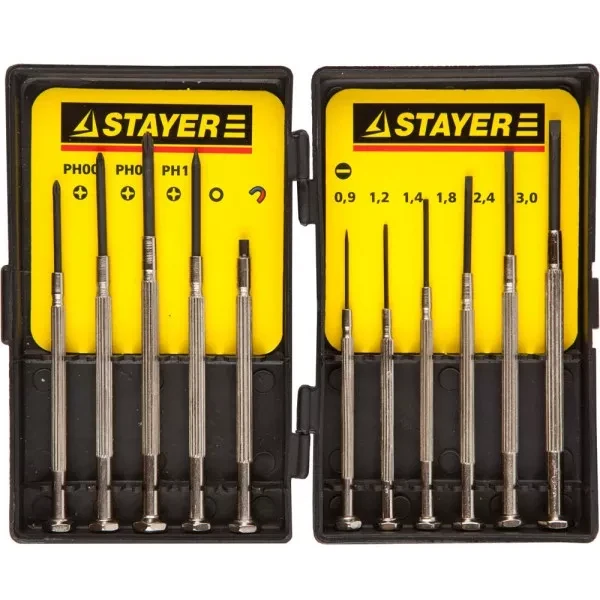 STAYER "MASTER". Набор: Отвертки часовые для особо точных работ, с цельнометаллическими рукоятками 2560-H11_z01 купить в Ханты-Мансийске