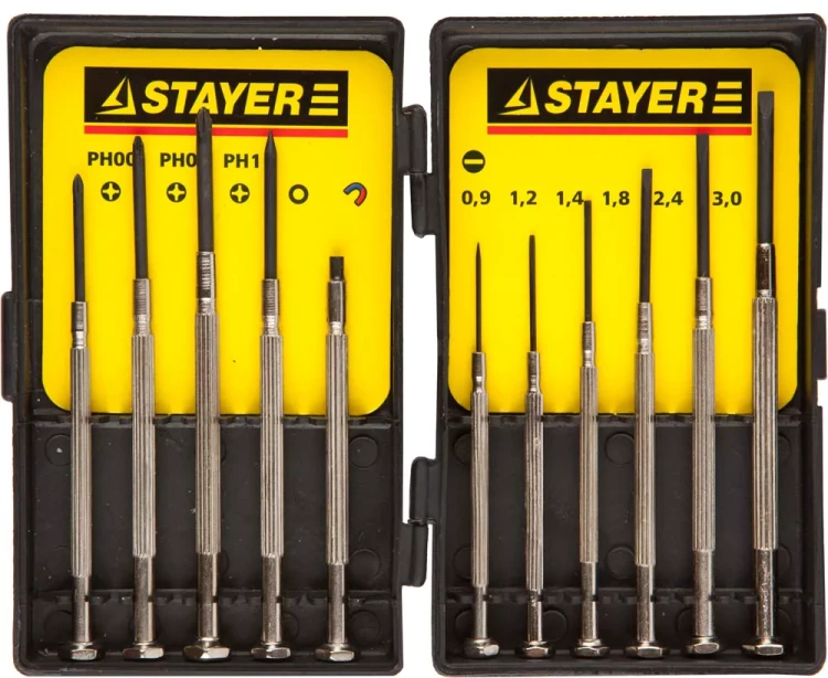STAYER "MASTER". Набор: Отвертки часовые для особо точных работ, с цельнометаллическими рукоятками 2560-H11_z01 купить в Ханты-Мансийске