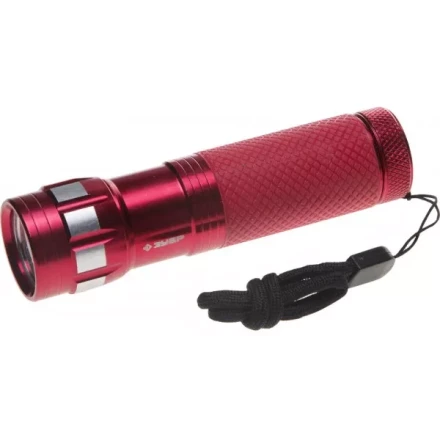 Фонарь ЗУБР "МАСТЕР" ручной, алюминиевый двукомпонентный корпус, 9 светодиодов, 3ААА, красный 56211-R купить в Ханты-Мансийске