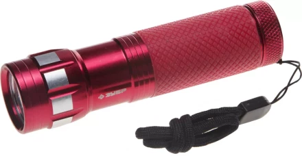 Фонарь ЗУБР "МАСТЕР" ручной, алюминиевый двукомпонентный корпус, 9 светодиодов, 3ААА, красный 56211-R купить в Ханты-Мансийске