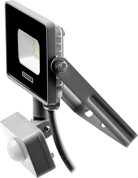 Прожектор LEDPro светодиодный, STAYER Profi 57133-10, датчик движения, 10Вт 57133-10 купить в Ханты-Мансийске