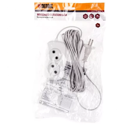 Удлинитель бытовой без заземления 5 м 2 розетки 6 А серия УХ6 Denzel 95922 купить в Ханты-Мансийске
