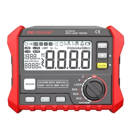 Тестер параметров УЗО и петли фаза-ноль цифровой КВТ KT 5910 (87241) купить в Ханты-Мансийске