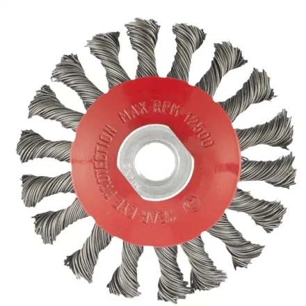 Щетка для УШМ 100 мм М14 "тарелка" крученая проволока 0,5 мм MATRIX 74609 купить в Ханты-Мансийске