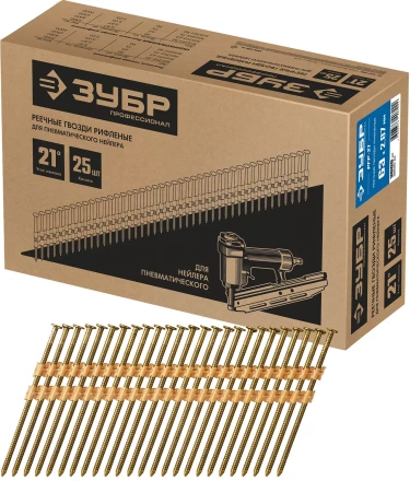 ЗУБР SN21 63 х 2.87 мм, реечные гвозди рифленые, 3000 шт (305392-63) купить в Ханты-Мансийске