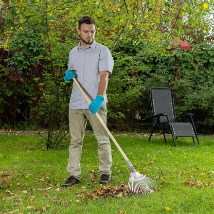 Грабли веерные стальные Palisad, 300 - 480 мм, 22 плоских зуба, оцинкованные,раздвижные, без черенка, 617675 купить в Ханты-Мансийске