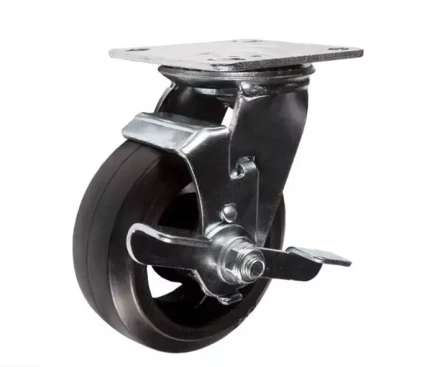 Колесо большегрузное поворотное SCdb 63 150 мм обрезиненное с тормозом РФ 1030004 купить в Ханты-Мансийске