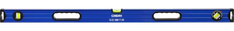 Уровень СИБИН коробчатый усиленный, утолщенный профиль, 2 фрезерованные поверхности, 3 противоударных ампулы (1 поворотная на 360 град), с ручками, 1 34609-100 купить в Ханты-Мансийске
