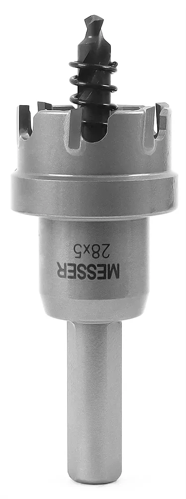 ТСТ коронка MESSER 28X5 с центрирующим сверлом и толкающей пружиной