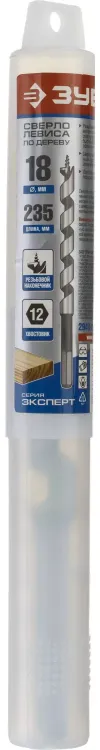 ЗУБР. Сверло по дереву, спираль Левиса, HEX хвостовик, 18х235мм 2948-235-18_z01 купить в Ханты-Мансийске