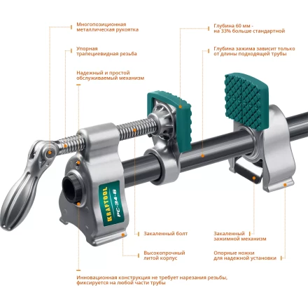 Струбцина KRAFTOOL PC-34-xx трубная 32301-1 купить в Ханты-Мансийске