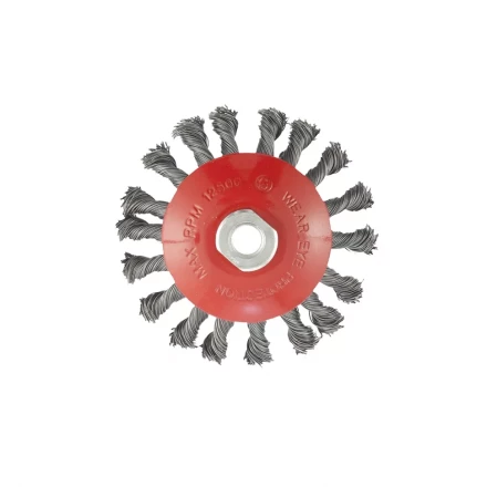 Щетка для УШМ 115 мм М14 "тарелка" крученая проволока 0,5 мм MATRIX 74610 купить в Ханты-Мансийске