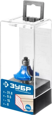 ЗУБР 31.8 x 15 мм, радиус 9.5 мм, фреза кромочная калевочная №1, Профессионал (28700-31.8) купить в Ханты-Мансийске