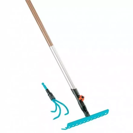 Комплект: Рыхлитель 9 см  + Грабли 30 см  + Ручка алюминиевая   130 см  GARDENA купить в Ханты-Мансийске