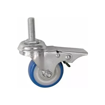 Колесо аппаратное поворотное SCtvb 92 75 мм с болтом и тормозом (синяя резина) 1027146 купить в Ханты-Мансийске