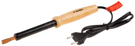 Электропаяльник ЗУБР &quot;МАСТЕР&quot;с деревянной рукояткой и долговечным жалом, форма клин, 100Вт 55405-100_z01 купить в Ханты-Мансийске