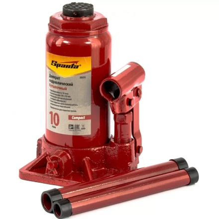 Домкрат гидравлический бутылочный 10 т, h подъема 190-370 мм Sparta Compact 50335 купить в Ханты-Мансийске