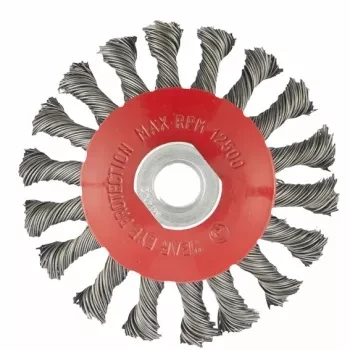 Щетка для УШМ, 125 мм, М14, "тарелка", крученая проволока  0,5 мм  MATRIX 74611 купить в Ханты-Мансийске