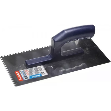 Гладилка ЗУБР нержавеющая с пластиковой ручкой, зубчатая, 4х4мм 0804-04 купить в Ханты-Мансийске