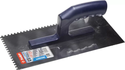 Гладилка ЗУБР нержавеющая с пластиковой ручкой, зубчатая, 4х4мм 0804-04 купить в Ханты-Мансийске