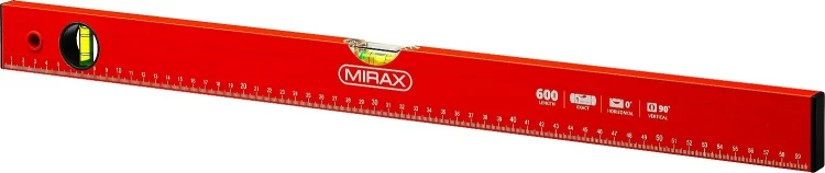 Уровень коробчатый MIRAX, 2 ампулы, крашеный, 600мм 34602-060_z02 купить в Ханты-Мансийске