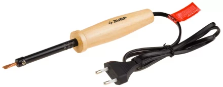 Электропаяльник ЗУБР &quot;МАСТЕР&quot; с деревянной рукояткой и долговечным жалом, форма клин, 25Вт 55405-25_z01 купить в Ханты-Мансийске