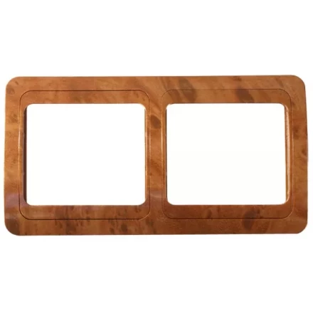 Панель СВЕТОЗАР &quot;ГАММА&quot; накладная, горизонтальная, цвет орех, 2 гнезда SV-54146-N купить в Ханты-Мансийске