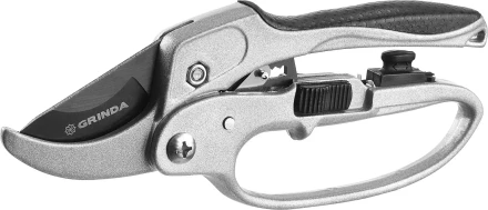 Секатор GRINDA алюминиевые ручки, храповый механизм, с эфесом, округлые лезвия, 200мм 8-423034 купить в Ханты-Мансийске