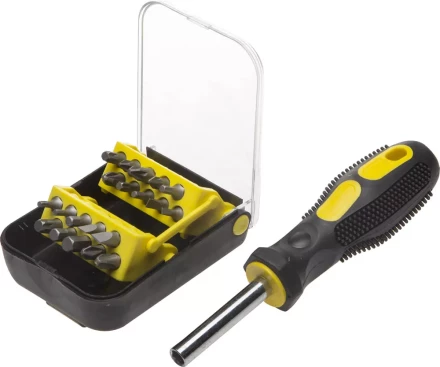 Набор STAYER Отвертка-битхолдер &quot;STANDARD&quot; с магнитом, 2-комп. рукоятка, биты Сr-V, в боксе, 21 предмет 25078-H21 купить в Ханты-Мансийске