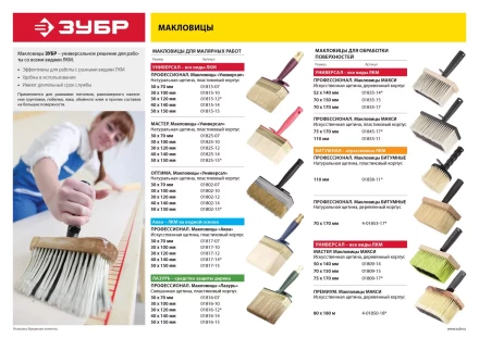 Макловица ЗУБР &quot;АКВА&quot;, искусственная щетина, пластмассовый корпус, 40х140мм 01817-14 купить в Ханты-Мансийске