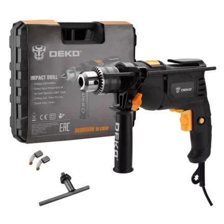 Дрель ударная DEKO DKID600W, 063-4126, в кейсе купить в Ханты-Мансийске