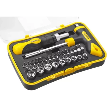 Набор STAYER &quot;MASTER&quot; &quot;HERCULES&quot;: Отвертка реверсивная, Т-образная отвертка-битодержатель, адаптер для торц голов, 43 предм 25084-H43 купить в Ханты-Мансийске