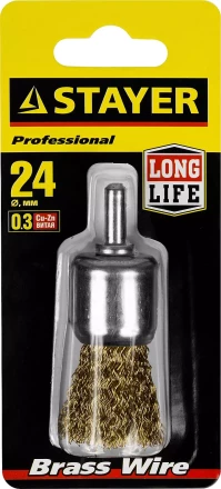 STAYER &quot;PROFESSIONAL&quot;. Щетка кистевая для дрели, витая стальная проволока 0,3мм, 24мм 35113-24 купить в Ханты-Мансийске