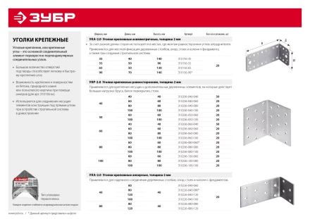 Крепежные углы анкерные УКА-2.0 инд наклейка серия МАСТЕР купить в Ханты-Мансийске