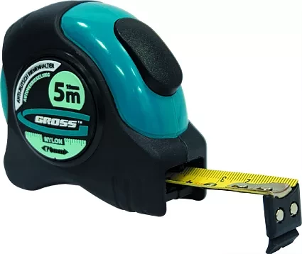 Рулетка "Schlagfest" 3 м x 19 мм магн. обрез зацеп двухст. шкала нейлон покр. автоматич  GROSS 31111 купить в Ханты-Мансийске