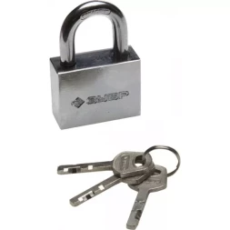 Замок ЗУБР "МАСТЕР" навесной, стальной корпус, закаленная дужка, 50мм 3710-50_z01