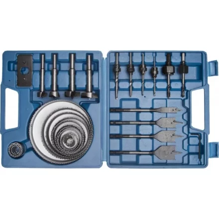 Набор ЗУБР &quot;ЭКСПЕРТ&quot; Коронки по дереву 19-127мм, державка 19-30мм, державка с опорн. осн., ключ имбус., сверла, 28 пред 29555-H28 купить в Ханты-Мансийске