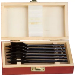 ЗУБР "ЭКСПЕРТ". Набор сверл по дереву перьевые, в дерев.боксе, d 12, 16, 18, 20, 22, 25мм, 6шт 29503-H6