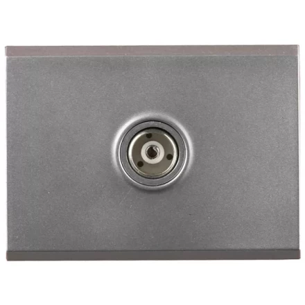 Розетка СВЕТОЗАР "ЭФФЕКТ" телевизионная, без вставки и рамки, цвет светло-серый металлик SV-54415-SM купить в Ханты-Мансийске